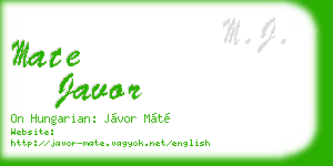 mate javor business card